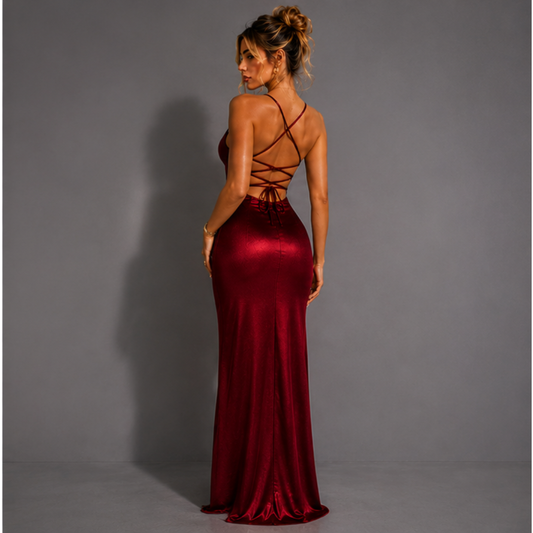 Noir Satin Élite-Vestido