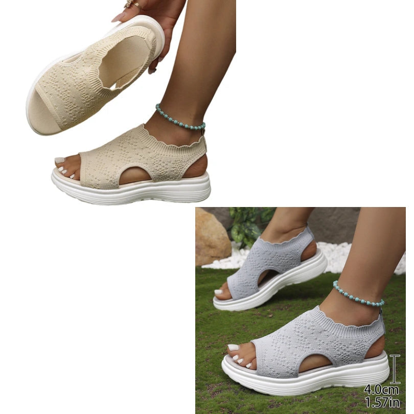 Sandalias de plataforma transpirables de punto para mujer – Colección Venecia