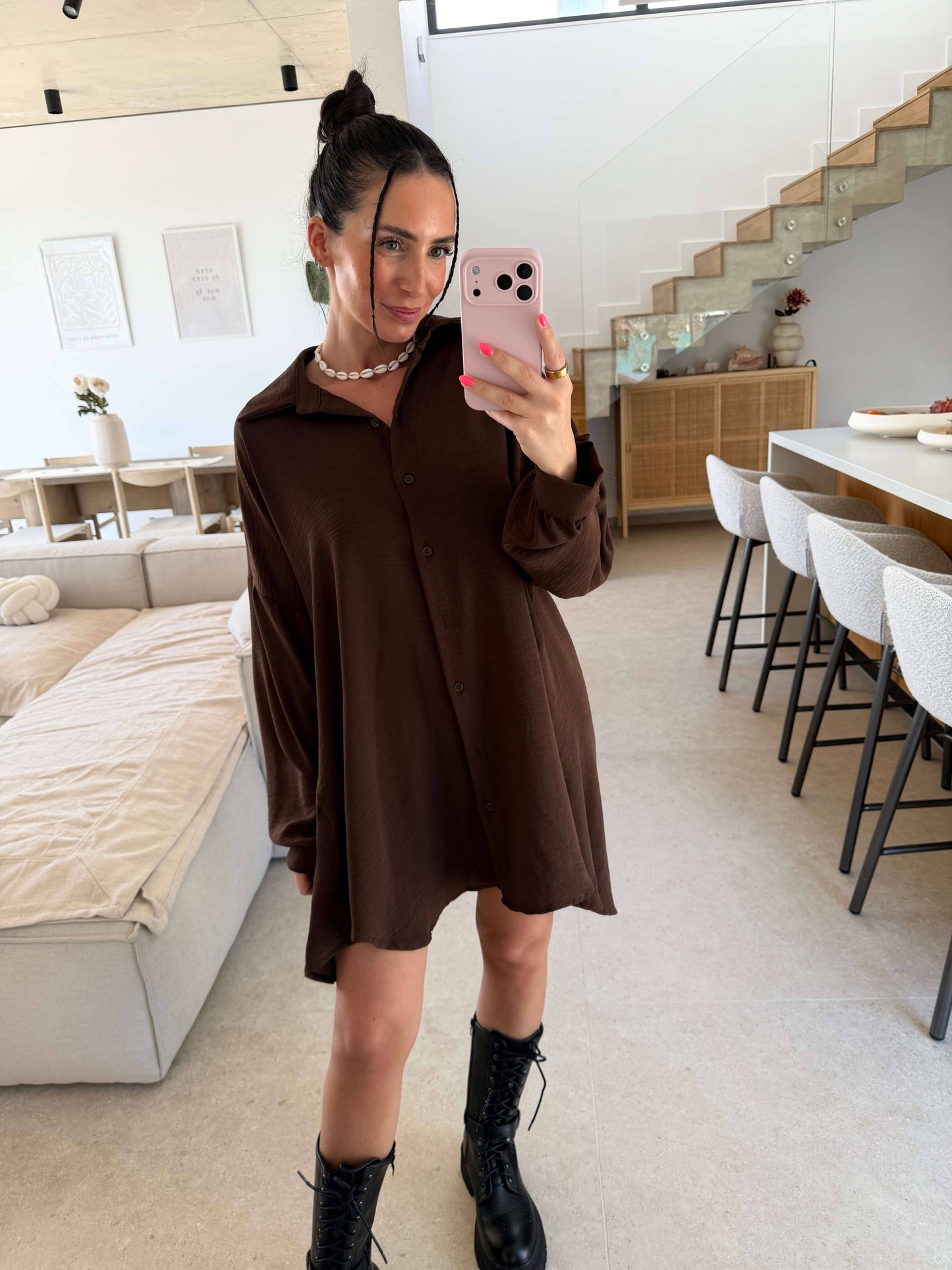 Long Bluse – Braun