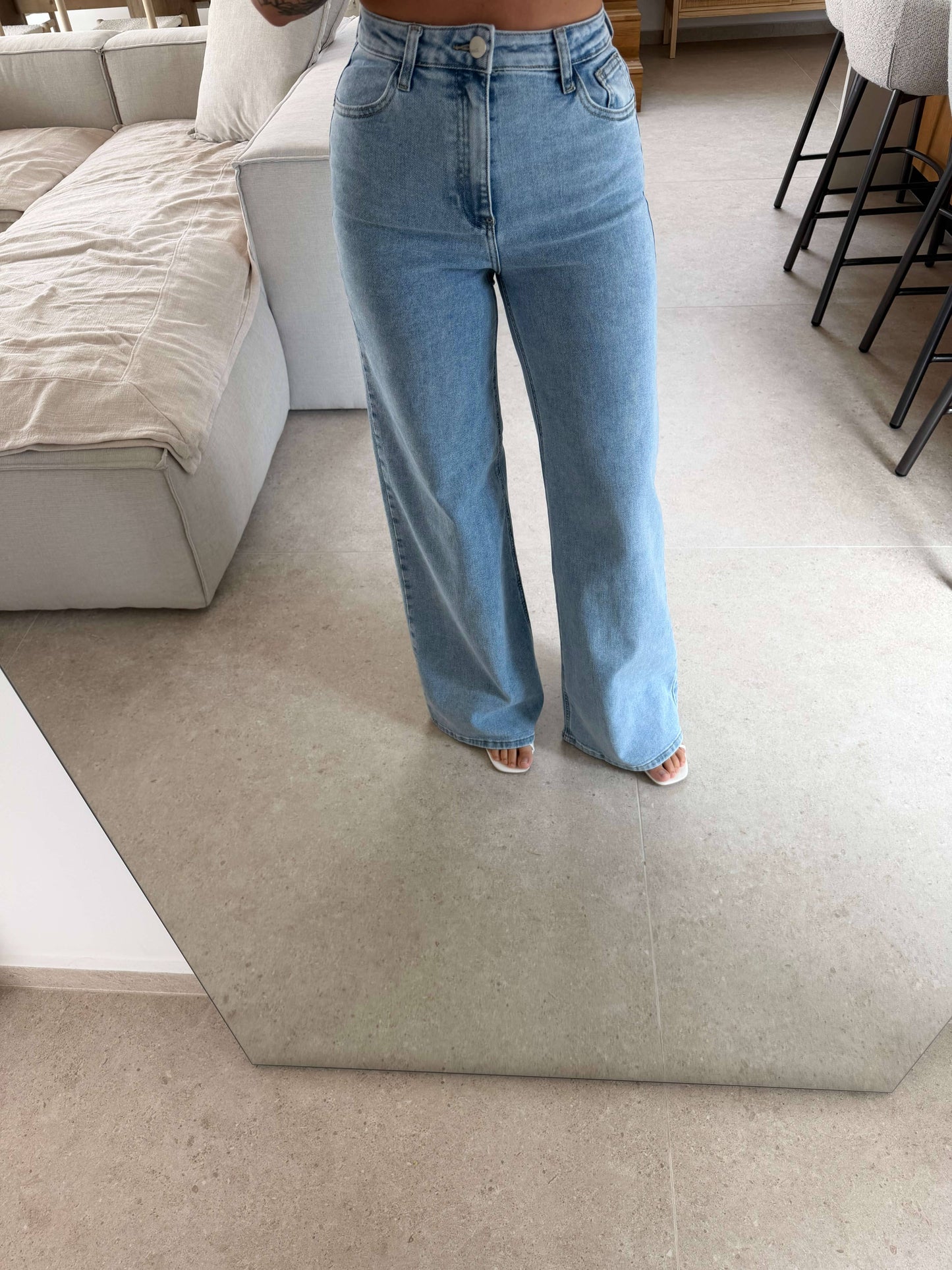 Wide Leg Jeans - Hellblau