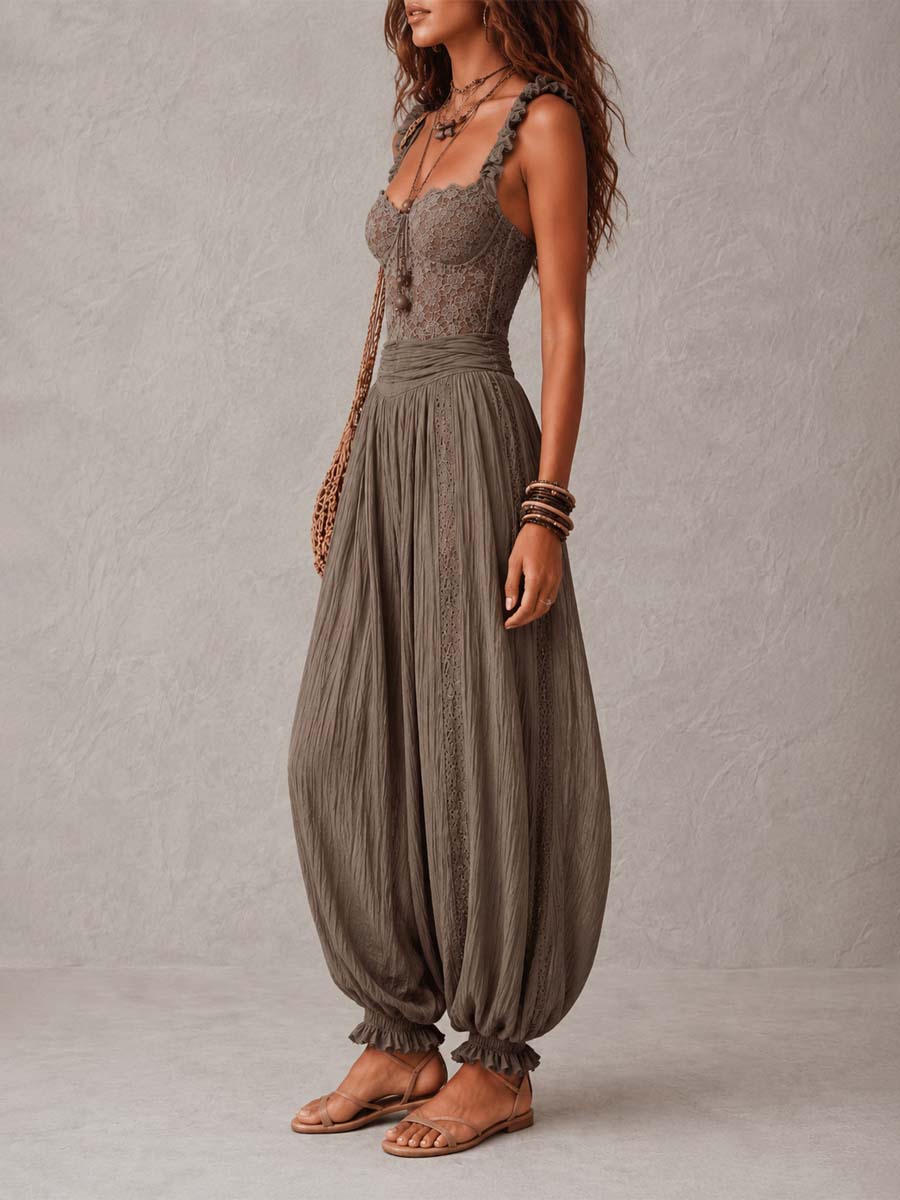 Nieves Conjunto bandeau encaje gris, detalle | Moda Acosta