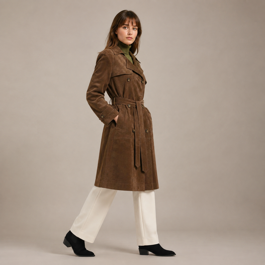 Trench de Ante + Botas Chelsea de Ante - vista lateral izquierda