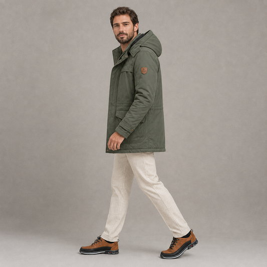 Outfit Chaqueta Milano Premium + Conjunto Monaco Elite + Zapatillas Célina Collection - vista lateral izquierda