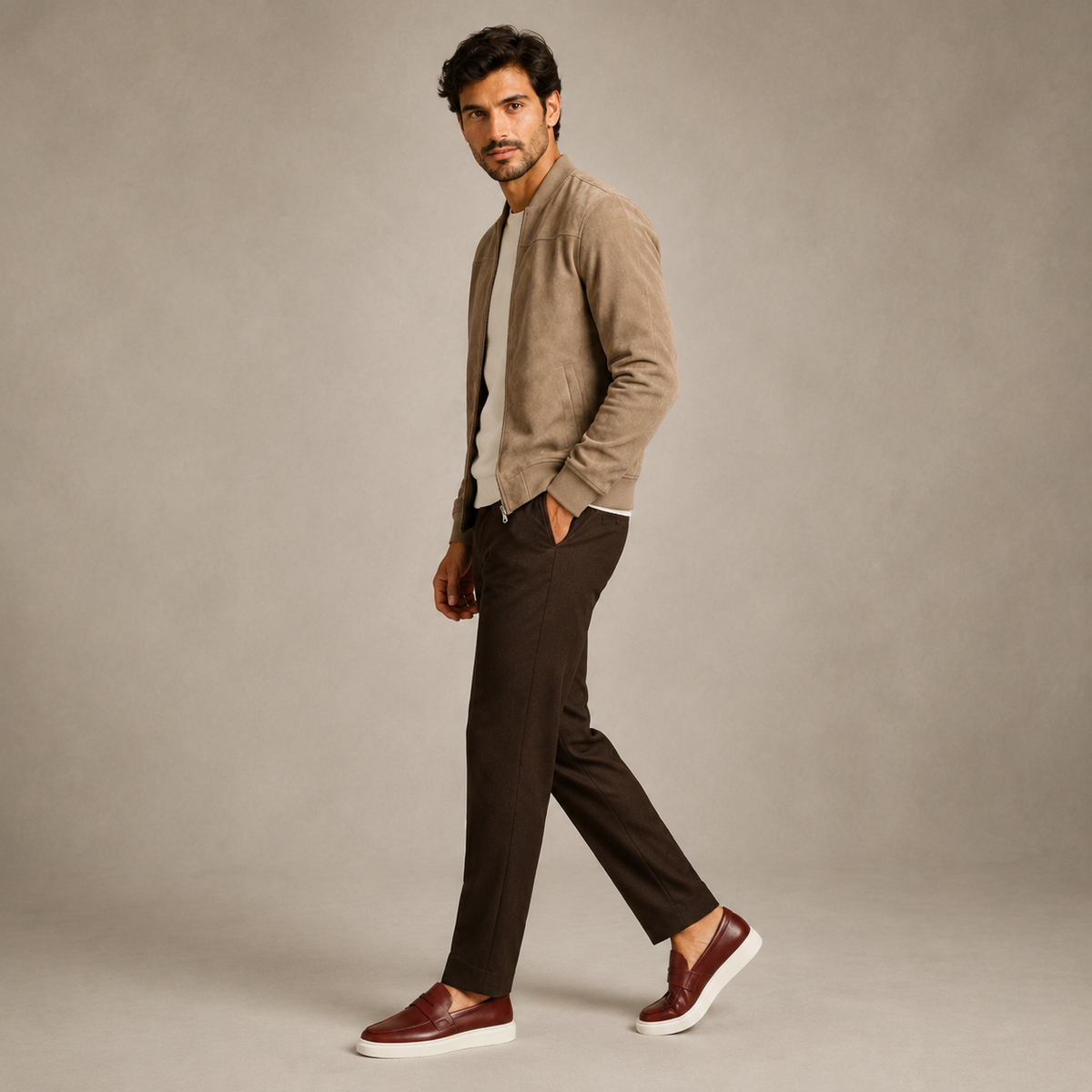 Chaqueta Milano Luxe + Mocasines Élysée Premium - vista lateral derecha