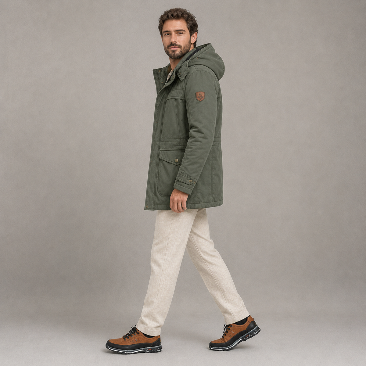 Outfit Chaqueta Milano Premium + Conjunto Monaco Elite + Zapatillas Célina Collection - vista lateral derecha