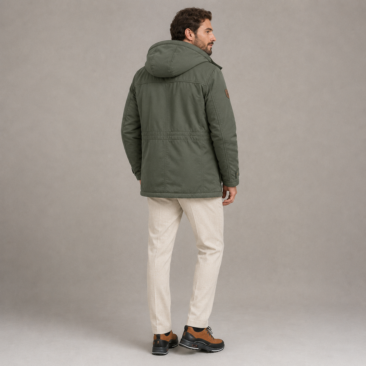 Outfit Chaqueta Milano Premium + Conjunto Monaco Elite + Zapatillas Célina Collection - vista trasera