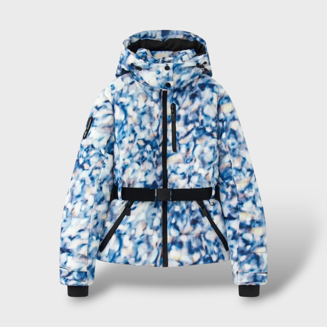 Chaqueta Acolchada con Cinturón Impermeable, abrigo de invierno, vista frontal | Moda Acosta