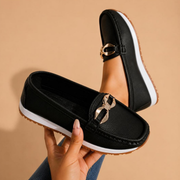 Rebbeca- Slim semi-mocasines, mocasines de cuero, vista trasera | Moda Acosta