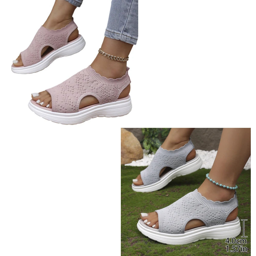 Sandalias de plataforma transpirables de punto para mujer – Colección Venecia