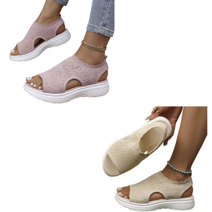Sandalias de plataforma transpirables de punto para mujer – Colección Venecia