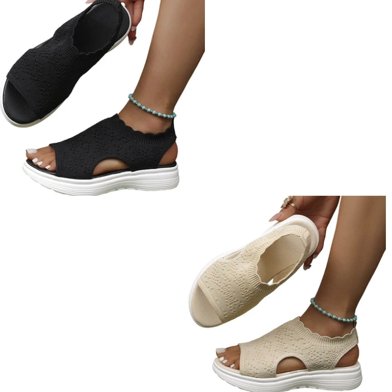 Sandalias de plataforma transpirables de punto para mujer – Colección Venecia