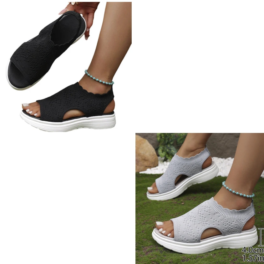 Sandalias de plataforma transpirables de punto para mujer – Colección Venecia
