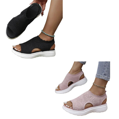 Sandalias de plataforma transpirables de punto para mujer – Colección Venecia
