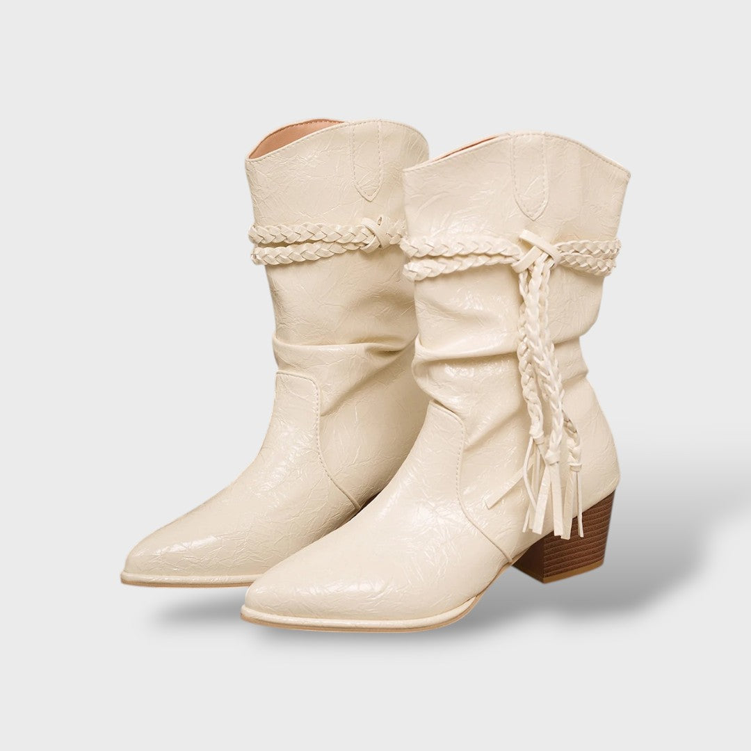 Botines Western Flecos Mujer, botas de moda, vista frontal | Moda Acosta