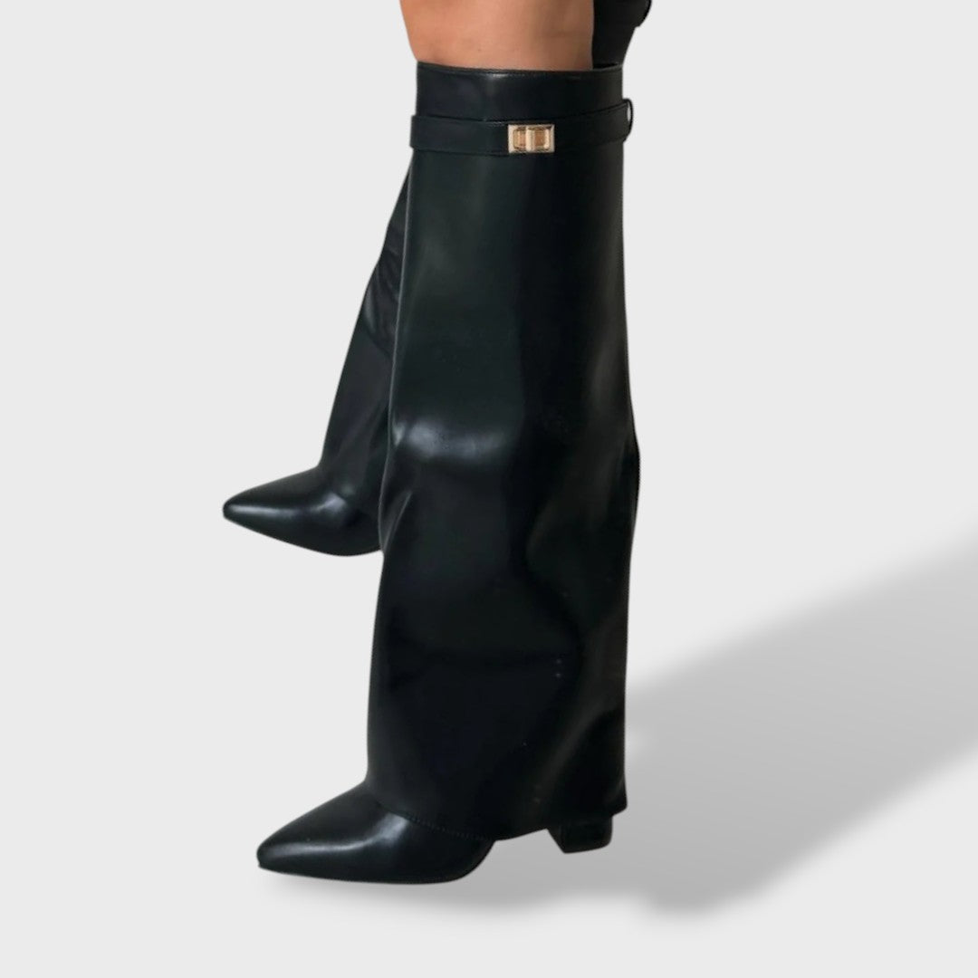 Botas Altas Mujer Clásicas de Ante Elegantes, botas de moda, vista trasera | Moda Acosta