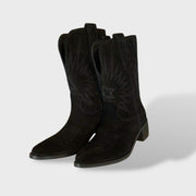 Botas Vaqueras Mujer Bordadas de Piel, botas de moda, detalle de tela | Moda Acosta
