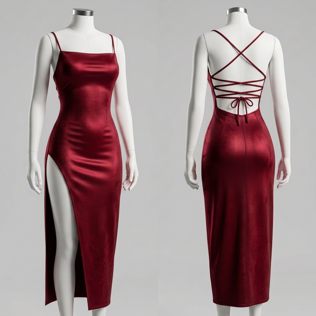 Noir Satin Élite-Vestido, vestido elegante, look completo | Moda Acosta