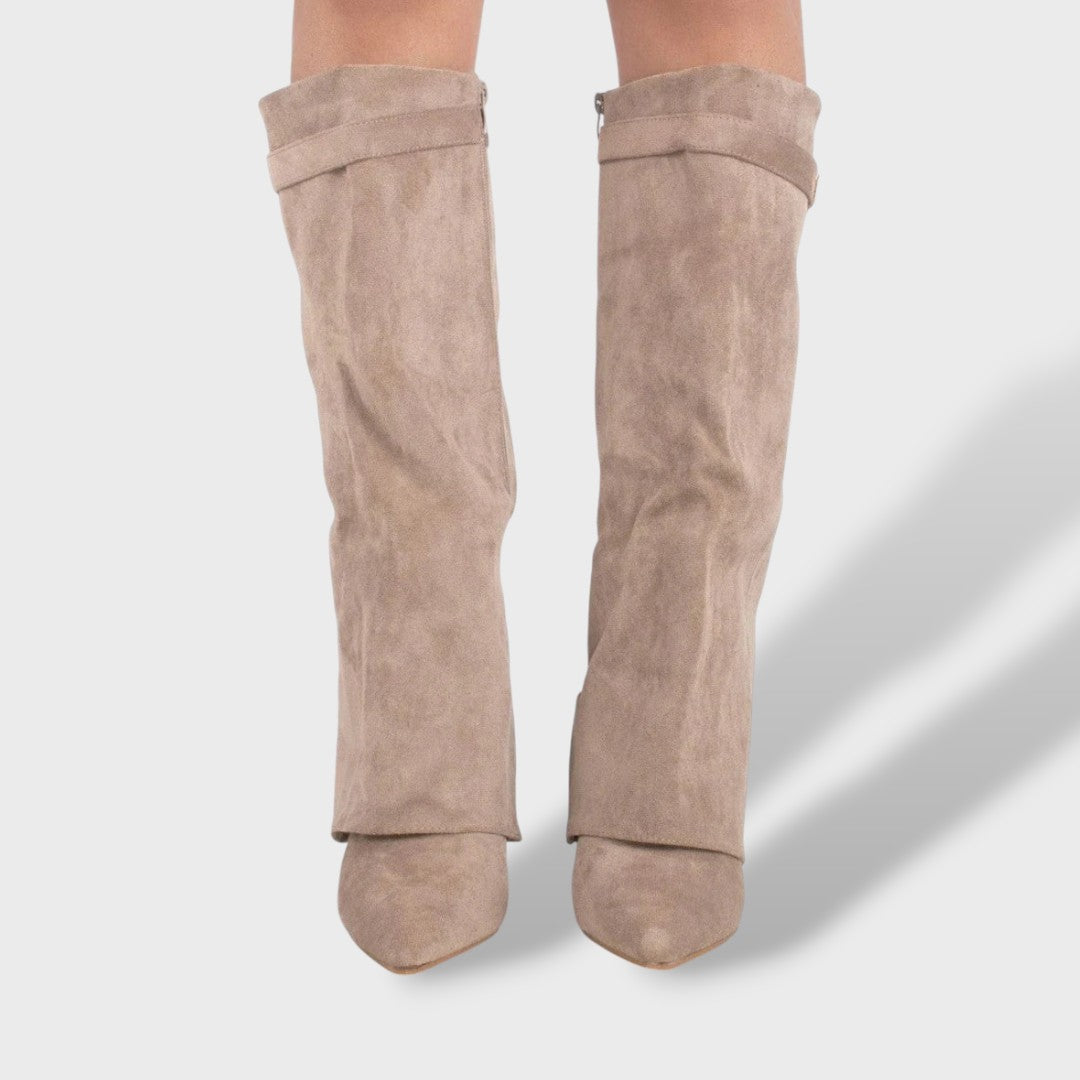 Botas Altas Mujer Clásicas de Ante Elegantes, botas de moda, color disponible | Moda Acosta
