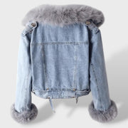 Chaqueta Vaquera con Pelo Sintético Mujer, abrigo de invierno, vista trasera | Moda Acosta