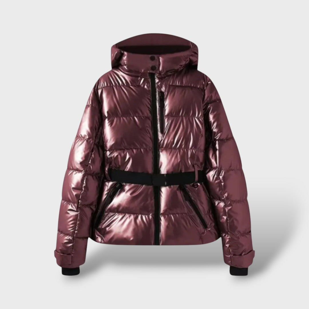 Chaqueta Acolchada con Cinturón Impermeable, abrigo de invierno, combinación de outfit | Moda Acosta