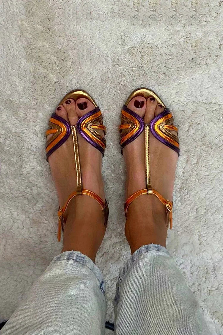 Sandalias Bibiana (Verano Mediterráneo), sandalias de verano, detalle de tela | Moda Acosta