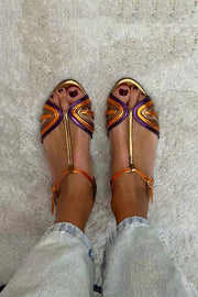 Sandalias Bibiana (Verano Mediterráneo), sandalias de verano, detalle de tela | Moda Acosta