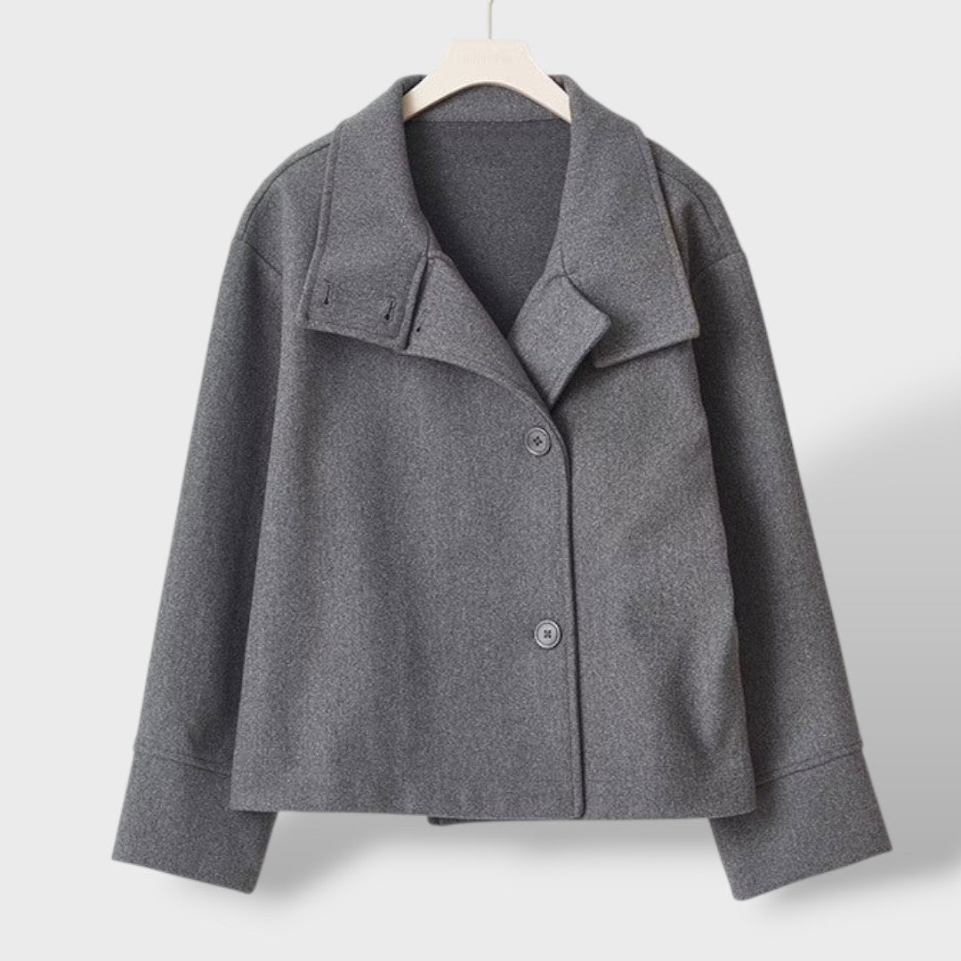 Elise | Cazadora corta de lujo, abrigo de invierno, vista trasera | Moda Acosta