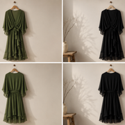 Noir Olive Desire-Vestido Velnor, vestido elegante, look completo | Moda Acosta