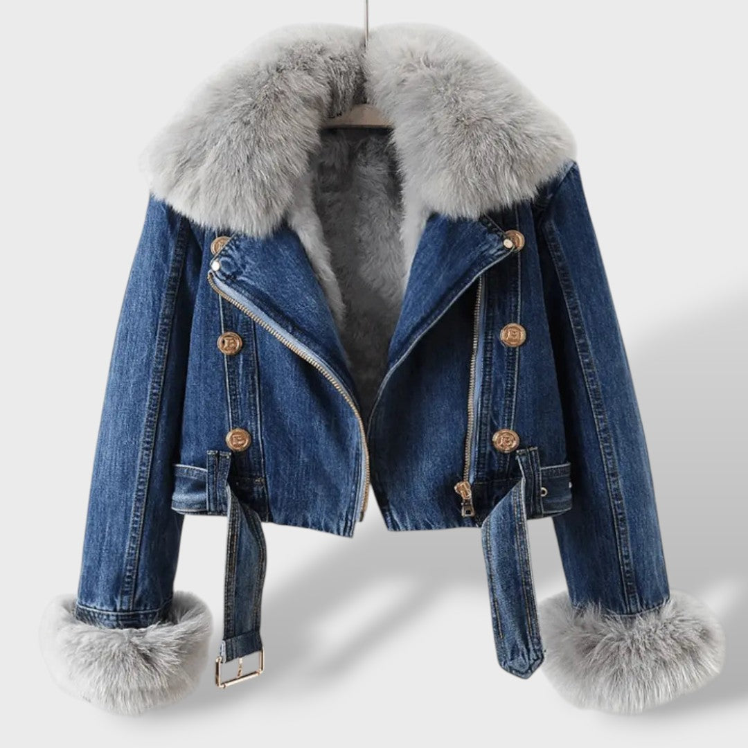 Chaqueta Vaquera con Pelo Sintético Mujer, abrigo de invierno, look completo | Moda Acosta