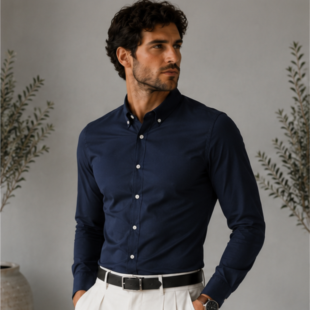Prestige Elastic Shirt-camisa elastica, camisa casual, look completo | Moda Acosta