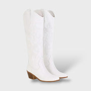 Botas Altas Western Mujer Puntera Fina, botas de moda, detalle de tela | Moda Acosta