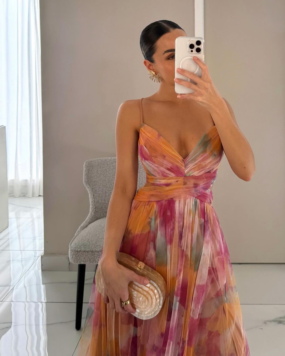 Vestido Alba Dorata – Collezione Venecia, vestido elegante, acabado y textura | Moda Acosta