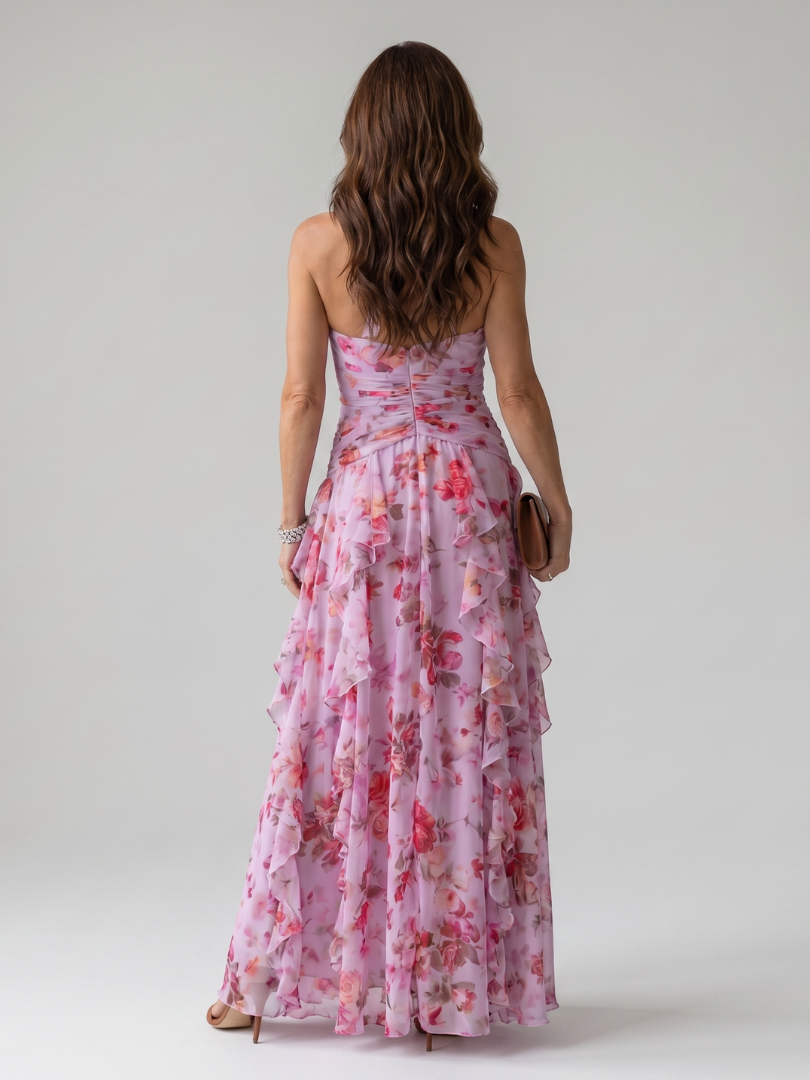 Nori | Bianca vestido Prestige Elegante, vestido elegante, vista trasera | Moda Acosta