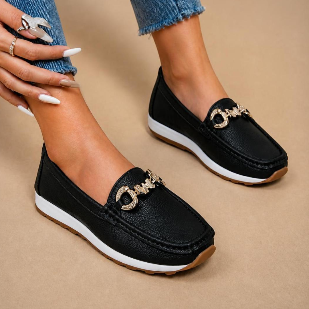 LUXE ÉLÉGANCE Loafers-calzado, mocasines de cuero, vista trasera | Moda Acosta
