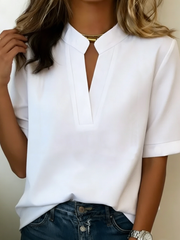 Élise — Blusa elegante con cuello refinado, vista lateral | Moda Acosta