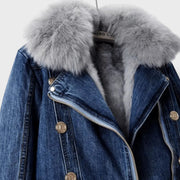 Chaqueta Vaquera con Pelo Sintético Mujer, abrigo de invierno, color disponible | Moda Acosta