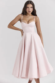 Vestido Celeste Verona – Collezione Venecia, vestido elegante, vista trasera | Moda Acosta