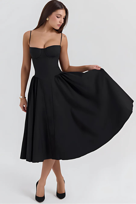 Vestido Notte di Mare – Collezione Venecia, vestido elegante, vista lateral | Moda Acosta
