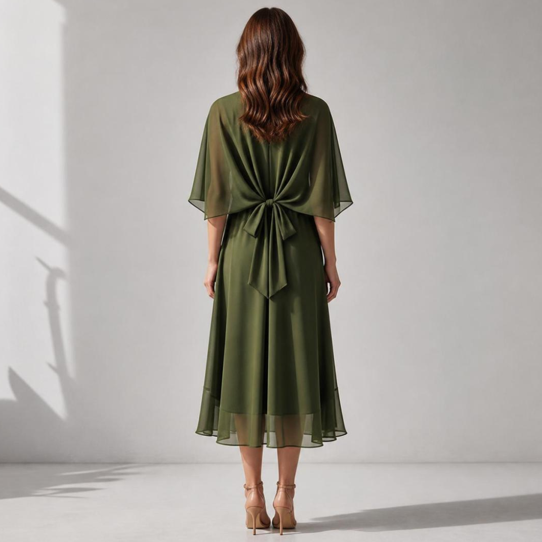 Noir Olive Desire-Vestido Velnor, vestido elegante, combinación de outfit | Moda Acosta