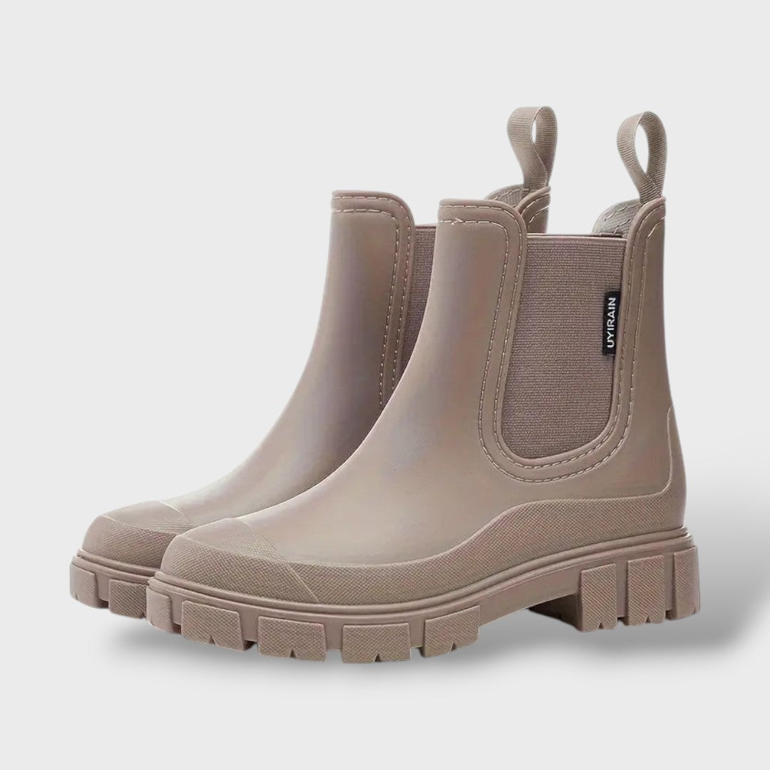 Botas de Lluvia Impermeables de Moda para Damas, botas de moda, vista frontal | Moda Acosta
