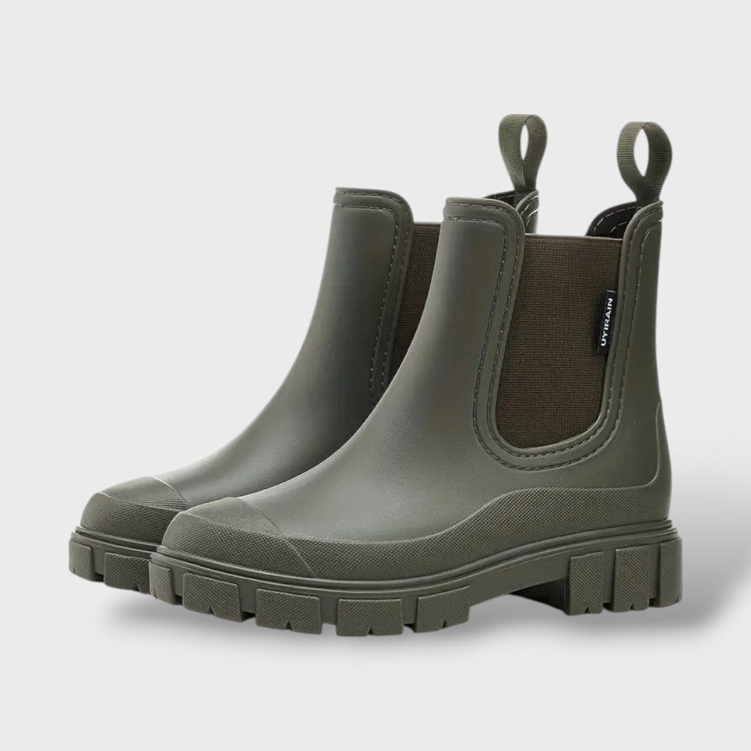 Botas de Lluvia Impermeables de Moda para Damas, botas de moda, vista trasera | Moda Acosta