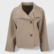 Elise | Cazadora corta de lujo, abrigo de invierno, vista lateral | Moda Acosta