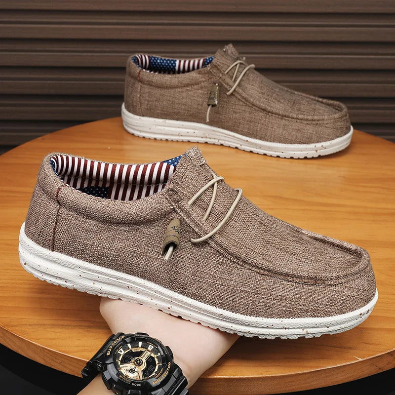 Zapatos Casuales Hombre Denim Lona Transpirables Planos Caminar, zapatillas casuales, vista frontal | Moda Acosta