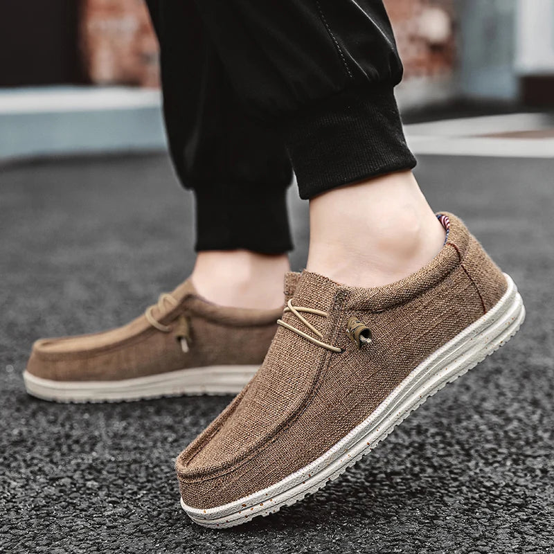 Zapatos Casuales Hombre Denim Lona Transpirables Planos Caminar, zapatillas casuales, detalle de tela | Moda Acosta