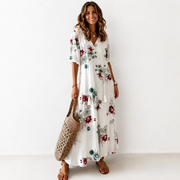 Amalia — Vestito Lungo Boho, vestido elegante, vista lateral | Moda Acosta