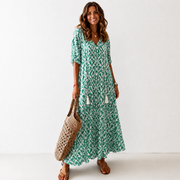 Amalia — Vestito Lungo Boho, vestido elegante, vista frontal | Moda Acosta