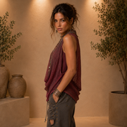 top canario-prestige fress(venecia), blusa elegante, detalle de tela | Moda Acosta