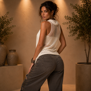 top canario-prestige fress(venecia), blusa elegante, vista lateral | Moda Acosta