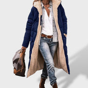 Marina | Abrigo cálido largo mujer, abrigo de invierno, detalle de tela | Moda Acosta