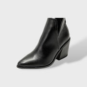 Botines Vaqueros Mujer con Tacón Alto, pantalón de moda, detalle de tela | Moda Acosta